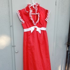 Vintage Emma Domb sz 5 1950s Organza Lace Red